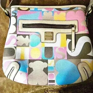TOUS purse.  Crossbody shoulder bag.  Pink and creme main colors